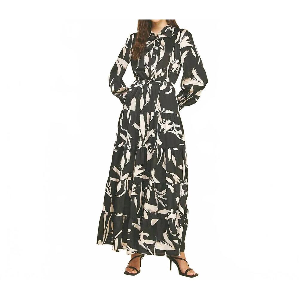 NEW PINCH henrietta tiered dress in black